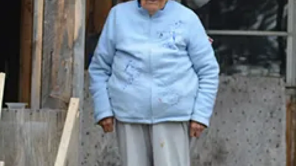 Elderly person smiling