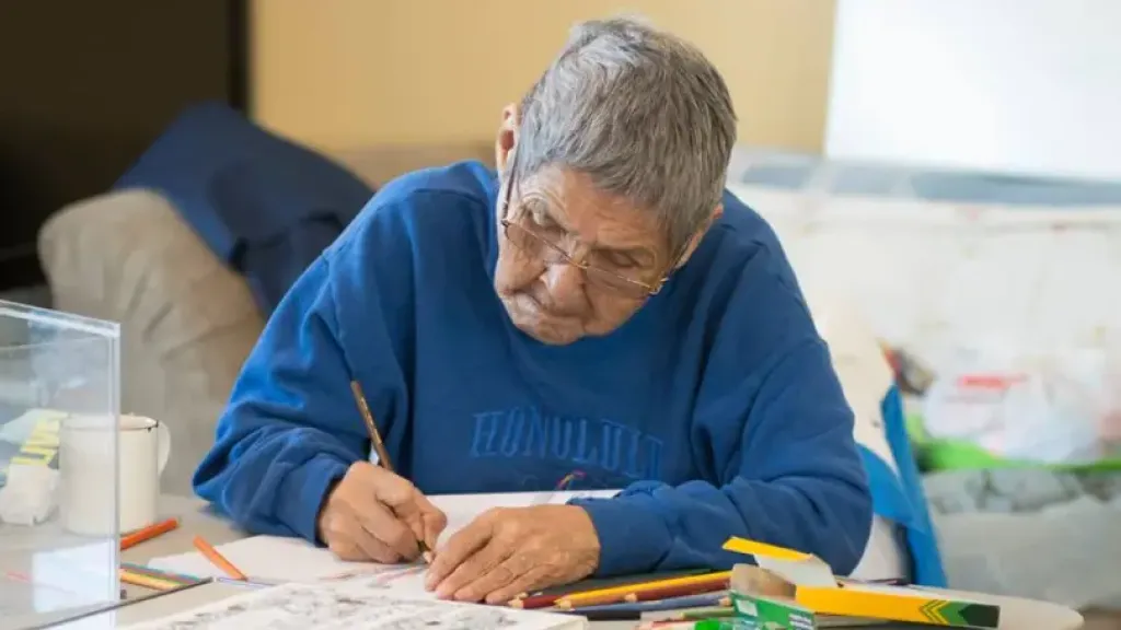 Elderly person colouring