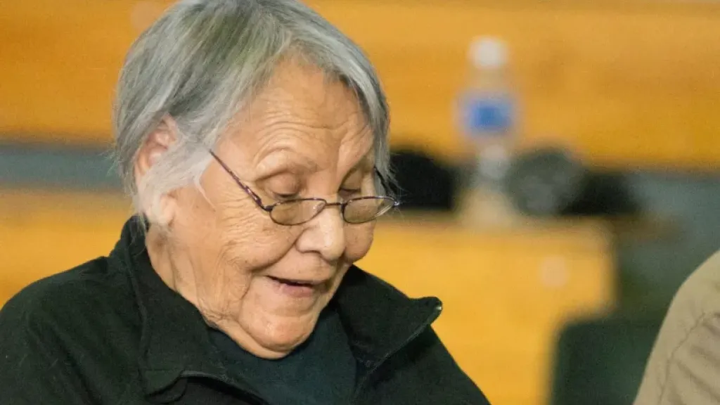 Elderly person smiling