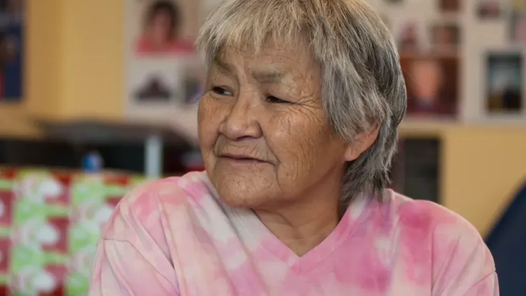 Elderly person smiling