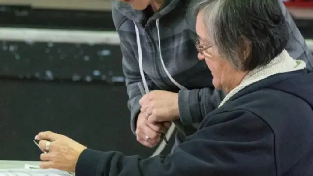 Elderly person being medically checked